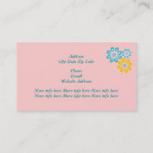 Retro-aquamarin, rosa Paisley-Motiv Visitenkarte (Rückseite)