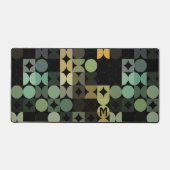 Retro Aquamarin Sage Green Black Grau Pop Art Must Schreibtischunterlage (Vorderseite)