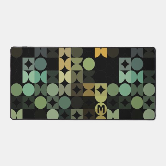 Retro Aquamarin Sage Green Black Grau Pop Art Must Schreibtischunterlage (Vorderseite)