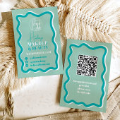 Retro aquamarine Kurve quiggle wavy Make-up Schönh Visitenkarte