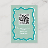 Retro aquamarine Kurve quiggle wavy Make-up Schönh Visitenkarte (Rückseite)