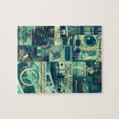 Retro-Aquamarine Moodboard-eigene Inspirationsquel Puzzle (Horizontal)