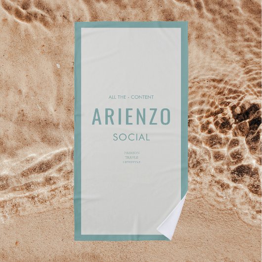 Retro Aquamarine Social Media-Einfluss Förderung Strandtuch