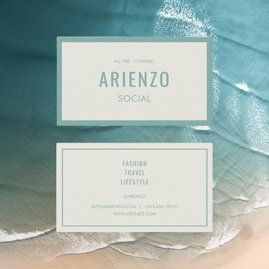 Retro Aquamarine Social Media Influencer Business Visitenkarte