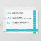 Retro Aquamarine Teardrop Campingplatz Glamping Einladung (Rückseite)