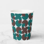 Retro-Aquamarine und braune Bio Formen Pappbecher (Links)