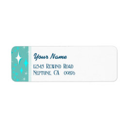 Retro Aquamarine und weiße Sterne Editable Rücksen