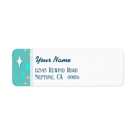 Retro Aquamarine und weiße Sterne Editable Rücksen (Vorne)