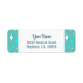 Retro Aquamarine und weiße Sterne Editable Rücksen (Vorne)