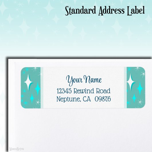 Retro Aquamarine und weiße Sterne Editable Rücksen
