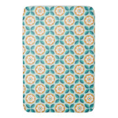 Retro Aquamarines Aqua Orange Geoss Muster Badematte (Vorderseite Vertikal)