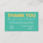 Retro aquamarines gelbes Foto Logo Bestellung Viel Visitenkarte (Vorderseite)