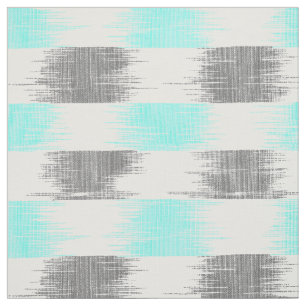 Retro aquamarines graues abstraktes modernes ikat stoff