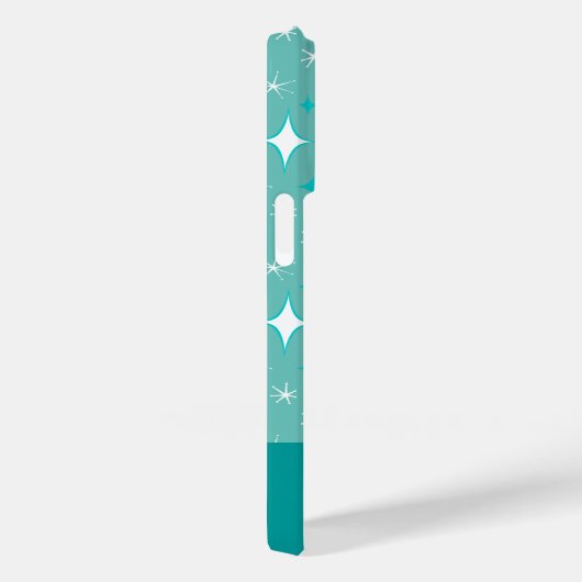 Retro-Aquamarines und White Star-Muster bearbeitba Case-Mate iPhone Hülle (Rückseite / Rechts)