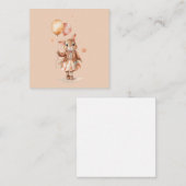 Retro Aquarell Kleines, sonniges Mädchen mit Ballo Begleitkarte (Vorne/Hinten)