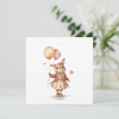 Retro Aquarell Kleines, sonniges Mädchen mit Ballo Einladung (Stehend Vorderseite)