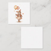 Retro Aquarell Kleines, sonniges Mädchen mit Ballo Quadratische Visitenkarte (Vorne/Hinten)