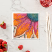 Retro-Aquarell Leuchtende Blumen Serviette (Beispiel)