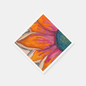 Retro-Aquarell Leuchtende Blumen Serviette (Ecke)