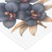 Retro Aquarell Schwarzer Orchideenrunner Kurzer Tischläufer (Ecke)