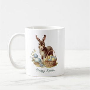Retro-Aquarell weiche Pastell-Osterhasen § Esel Kaffeetasse