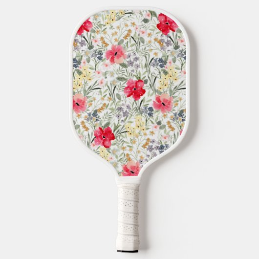Retro-Aquarellblume Pickleball Schläger (Rückseite)