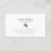 Retro Aquarellkamera Fotograf-Visitenkarte Visitenkarte (Rückseite)