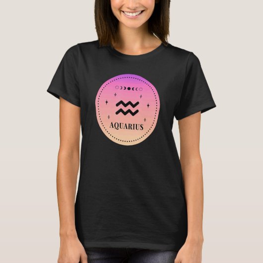 Retro Aquarius Birthday Zodiac Sign Aquarius T-Shirt (Vorderseite)