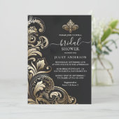 Retro-Arabisch Exotic Bold Damask Brautparty Einladung (Stehend Vorderseite)