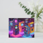 Retro-Arcade-Automaten Postkarte (Stehend Vorderseite)