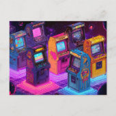 Retro-Arcade-Automaten Postkarte (Vorderseite)