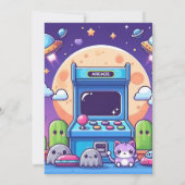 Retro Arcade Birthday Party Einladung (Rückseite)