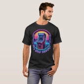 Retro-Arcade-"Dad-Reboot" 80er-Synthwave-Gamer-Dad T-Shirt (Vorne ganz)