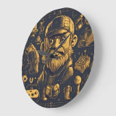 Retro Arcade Dreams Große Wanduhr (Winkel)