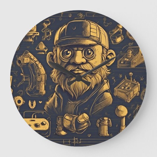 Retro Arcade Dreams Große Wanduhr (Vorderseite)