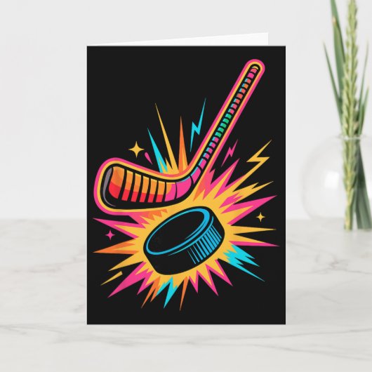 Retro-Arcade-Eishockey Karte (Vorderseite)