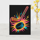 Retro-Arcade-Eishockey Karte (Gelbe Blume)
