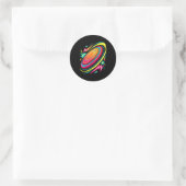Retro-Arcade-Frisbee-Disc-Golf-Flugscheiben Golfin Runder Aufkleber (Tasche)