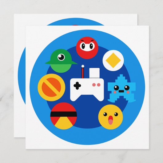 Retro Arcade Fun Einladung (Vorne/Hinten)