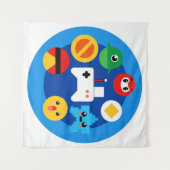 Retro Arcade Fun Wandteppich (Vorderseite (Horizontal))