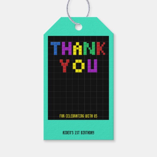 Retro Arcade Game Birthday Party Danke Geschenkanhänger (Vorderseite)