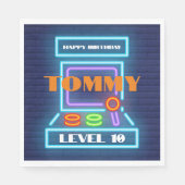 Retro Arcade Game Geburtstagsparty Serviette (Vorderseite)