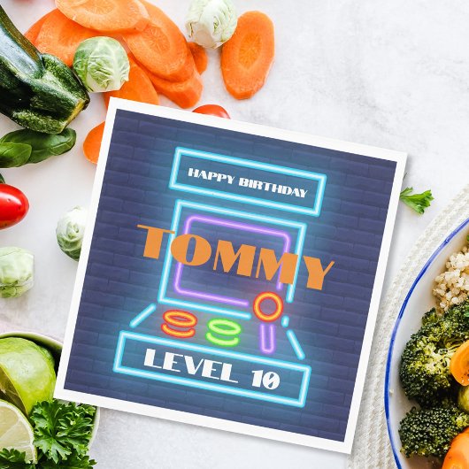 Retro Arcade Game Geburtstagsparty Serviette