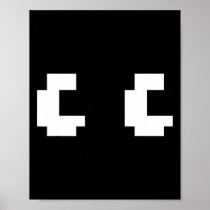 Retro Arcade Game Ghost Eyes 80er Halloween Gruppe Poster