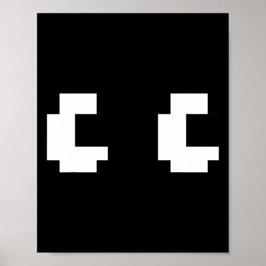 Retro Arcade Game Ghost Eyes 80er Halloween Gruppe Poster (Vorne)