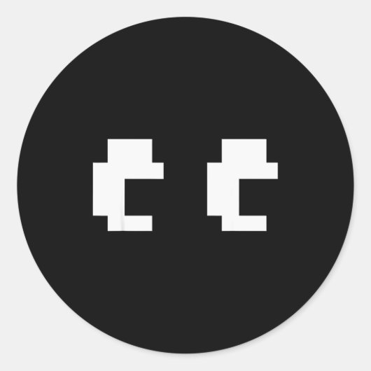 Retro Arcade Game Ghost Eyes Halloween Group Costu Runder Aufkleber (Vorderseite)