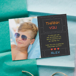 Retro Arcade Game Kindergeburtstag Foto Dankeskarte