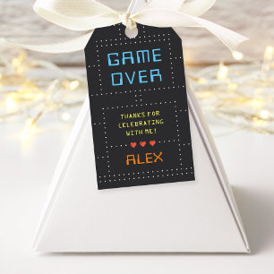 Retro Arcade Game Kindergeburtstag Gefälte Tags Geschenkanhänger
