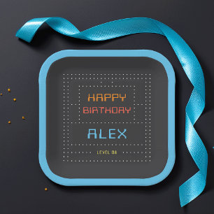 Retro Arcade Game Kindergeburtstag Party Pappteller