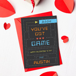 Retro Arcade Game Klasse Valentine's Day Card Einladung
